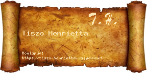 Tiszo Henrietta névjegykártya